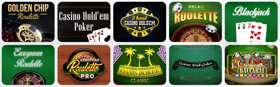Jeux de table au Touch Casino